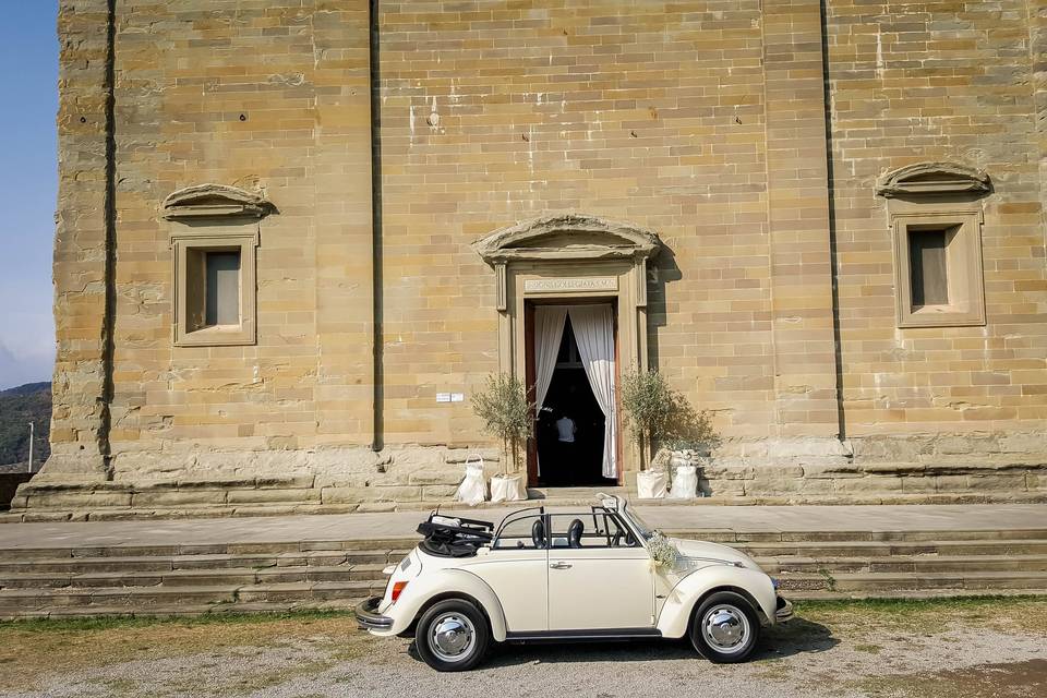 Maggiolino cabrio bianco