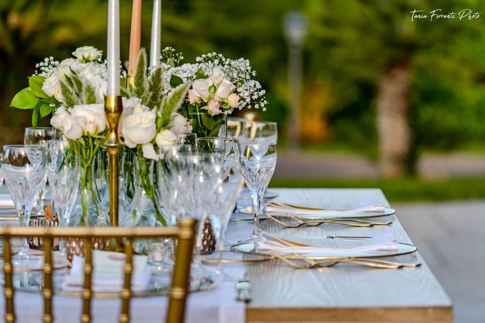 White wedding table