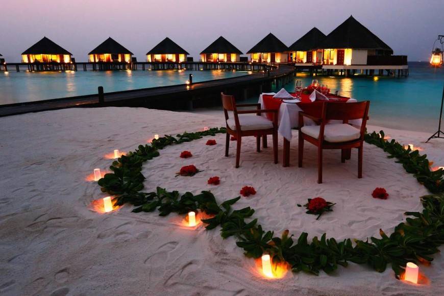 Cena romantica alle Maldive!