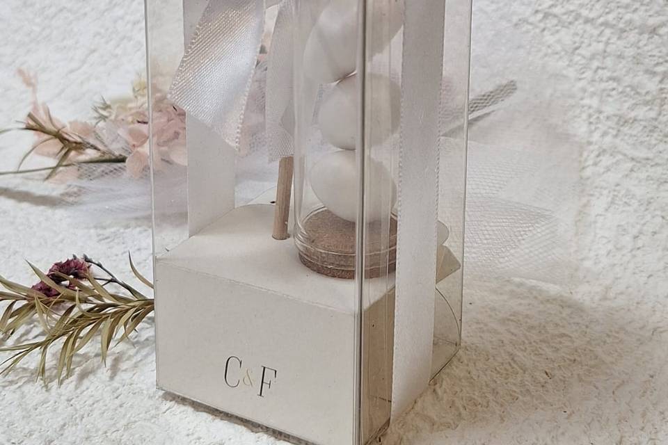 Confezione candela fiore