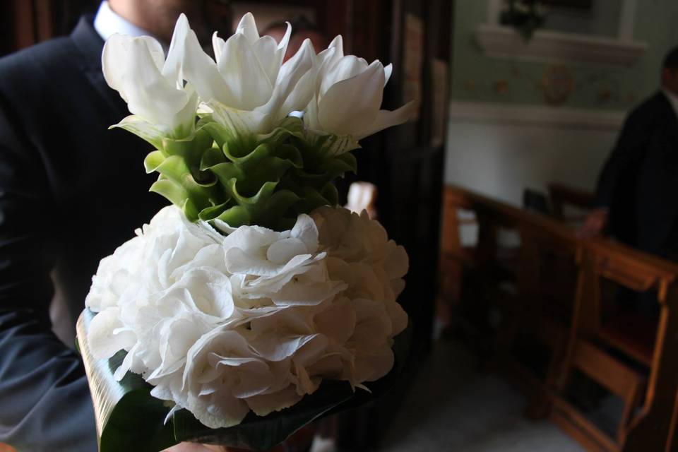 Bouquet bianco e verde