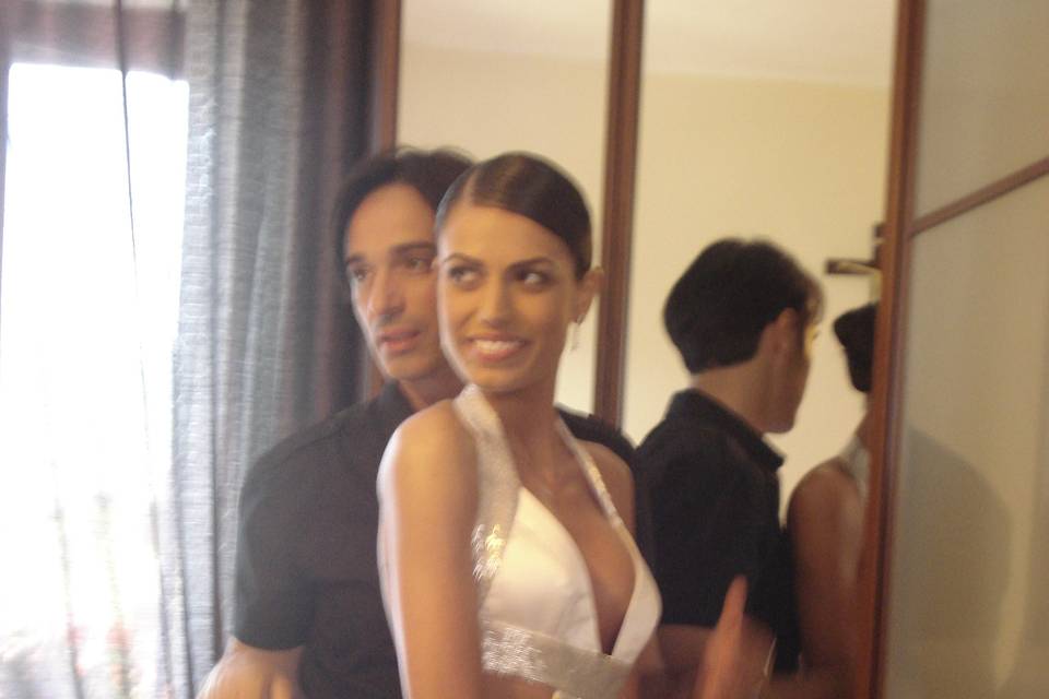 Back stage sposa