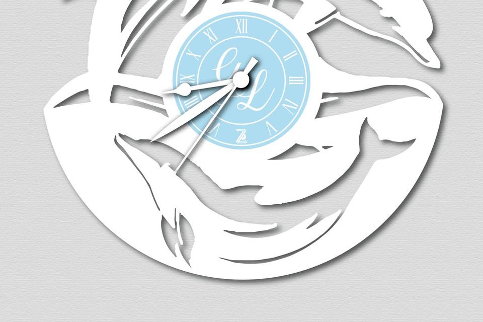 Orologio Delfini bianco 30cm