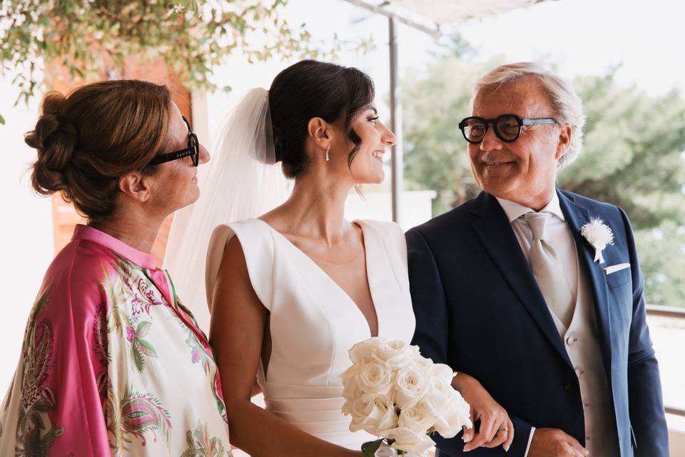 Sposa con i genitori