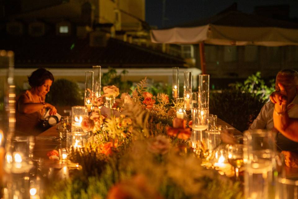 Matrimonio serale su terrazza