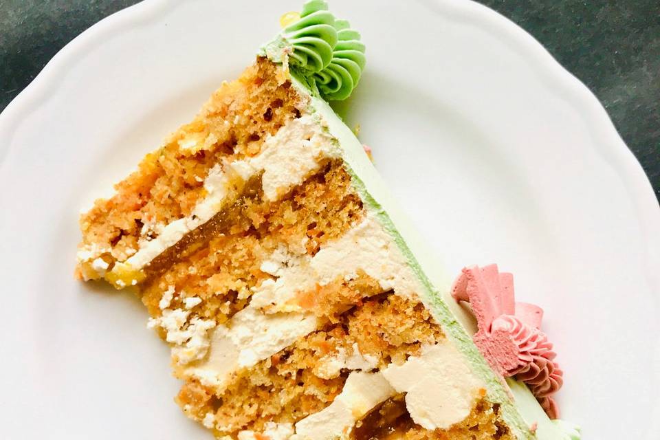 Carrot cake, vanilla cream