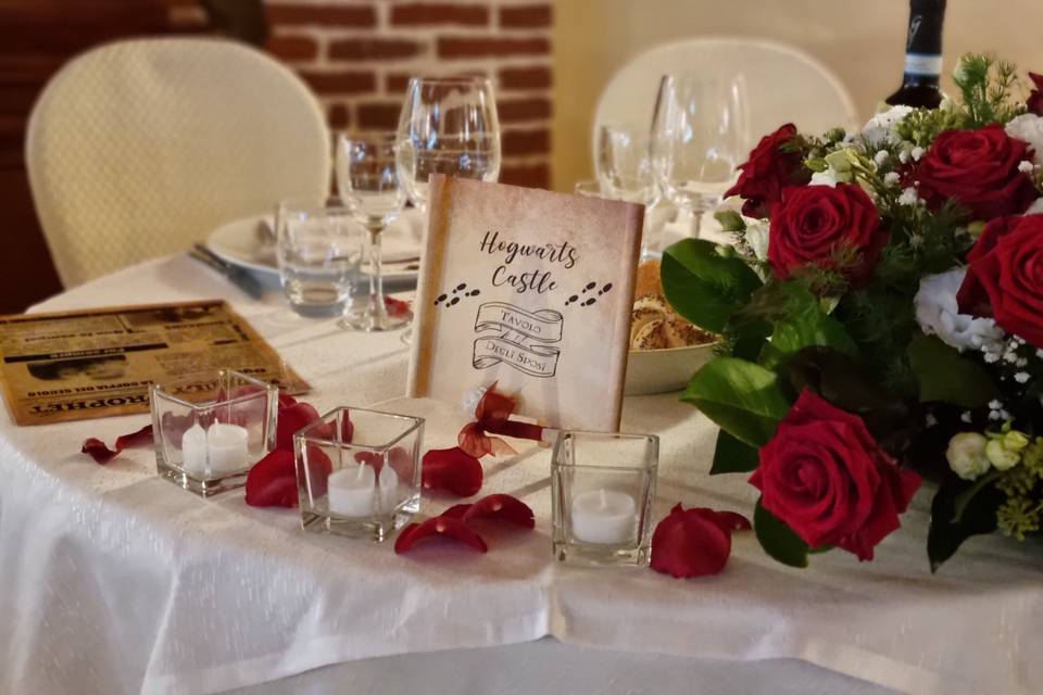 Dettaglio tavolo sposi
