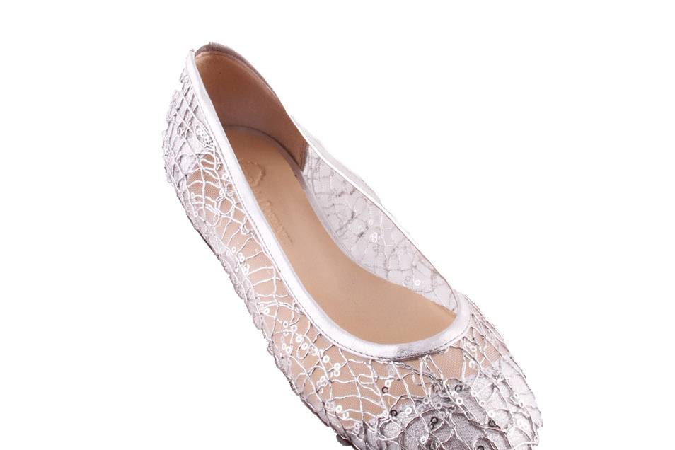 Ballerine argentate sposa