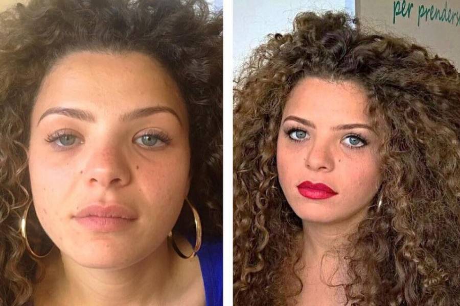 Make-up prima e dopo