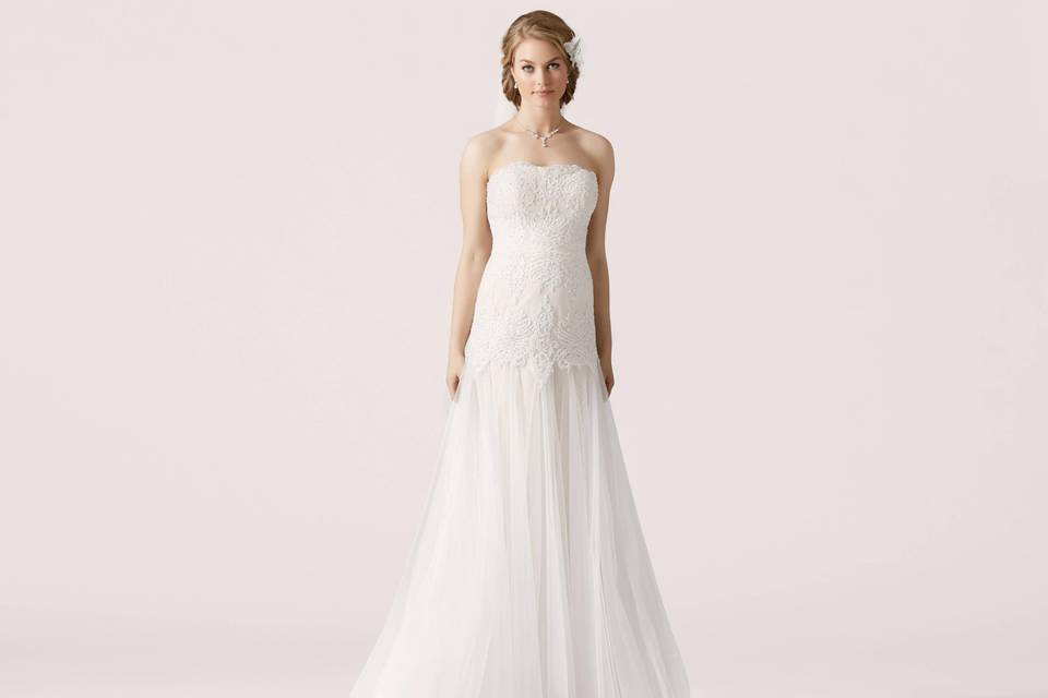 Abito sposa tulle pizzo