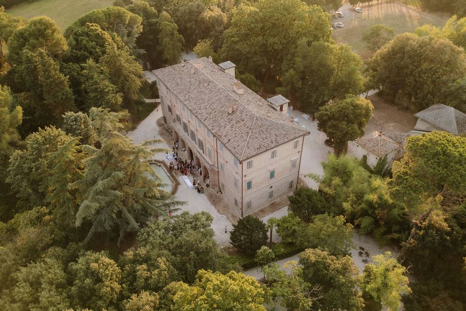 La villa dall'alto