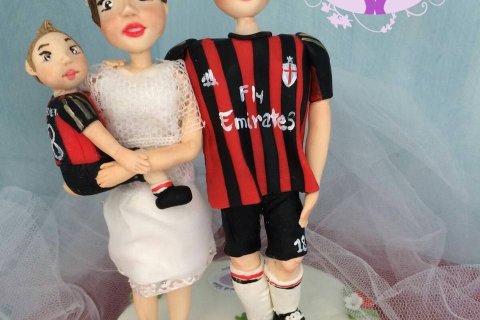 Topper cake sposo milanista