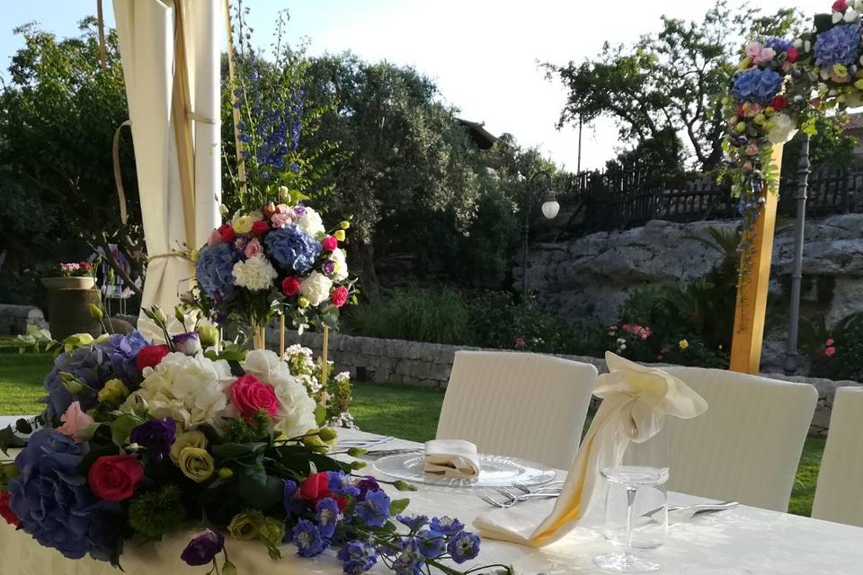 Ortensie blu e delphinium