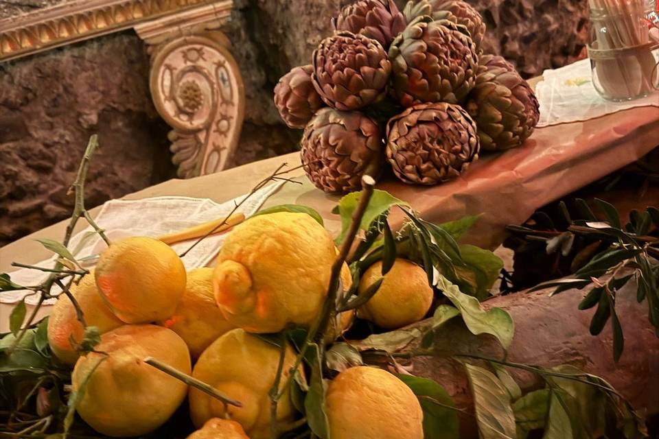 Dettaglio preparazione buffet