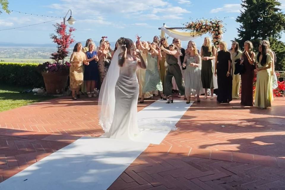 Lancio del bouquet