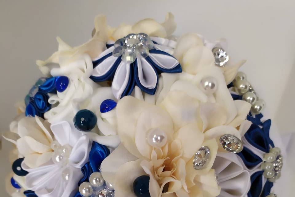 Bouquet bianco e blu