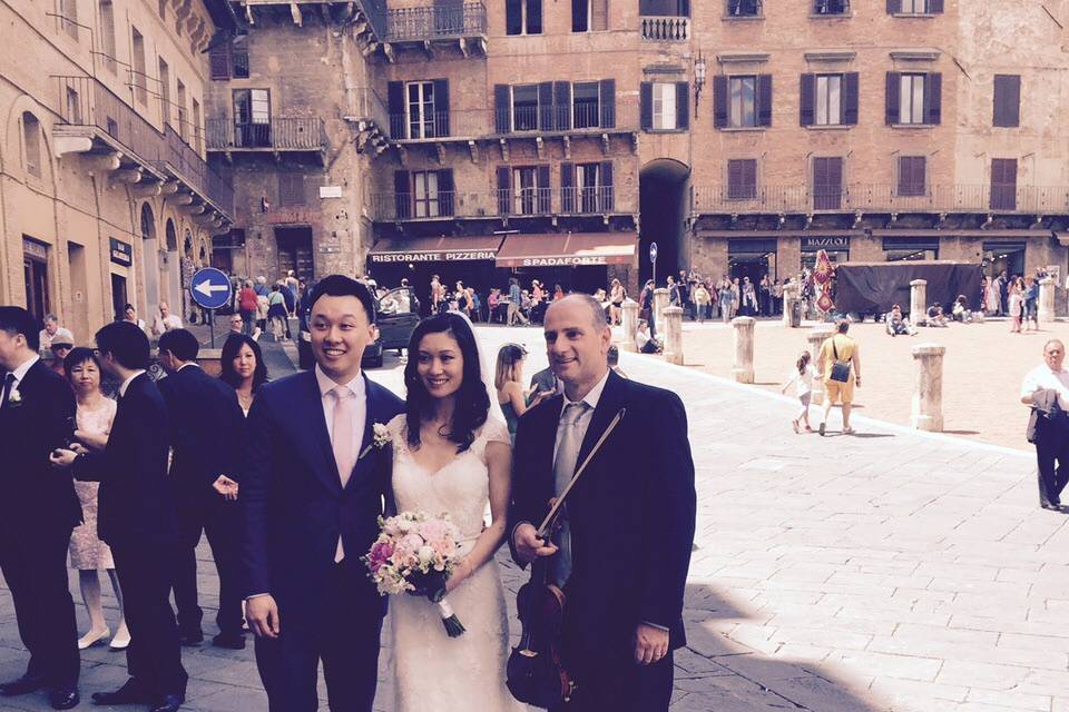 In piazza del Campo a Siena.