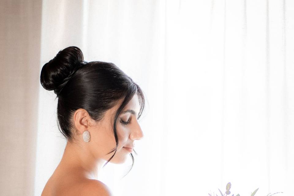 Sposa e bouquet
