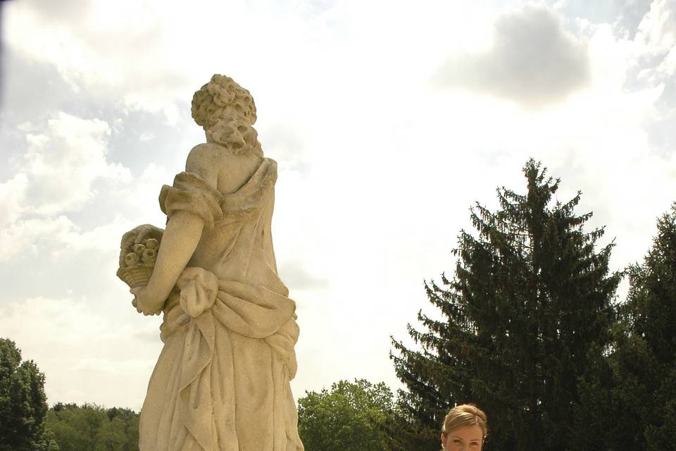 Sposa sul terrazzo