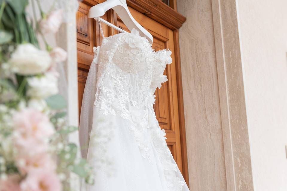 Dettagli abito da sposa