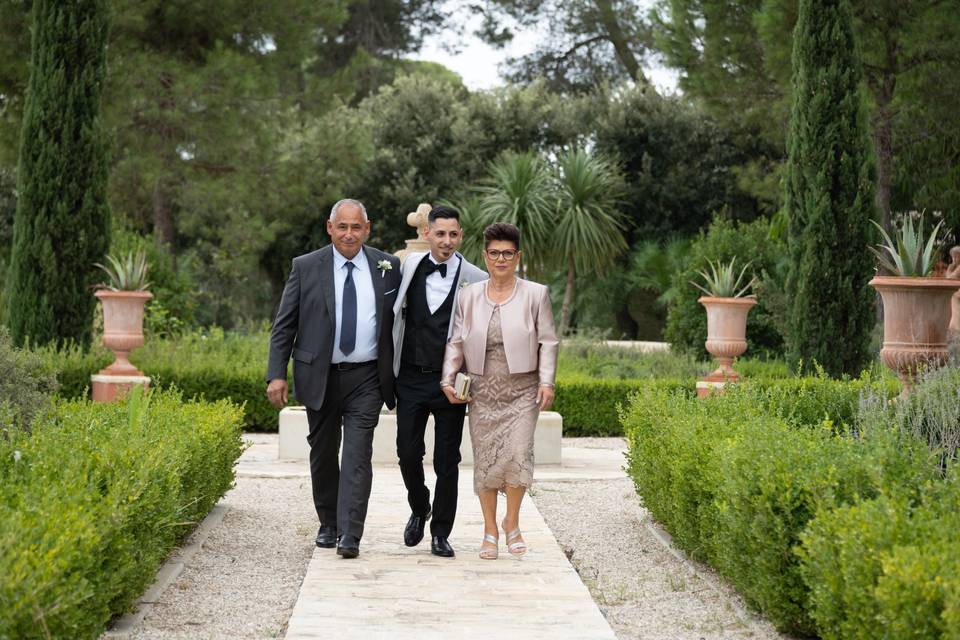 Arrivo dello sposo al ricevime