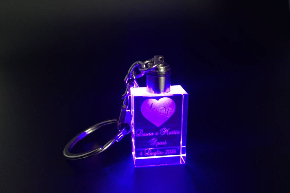 Cristallo con led portachiavi