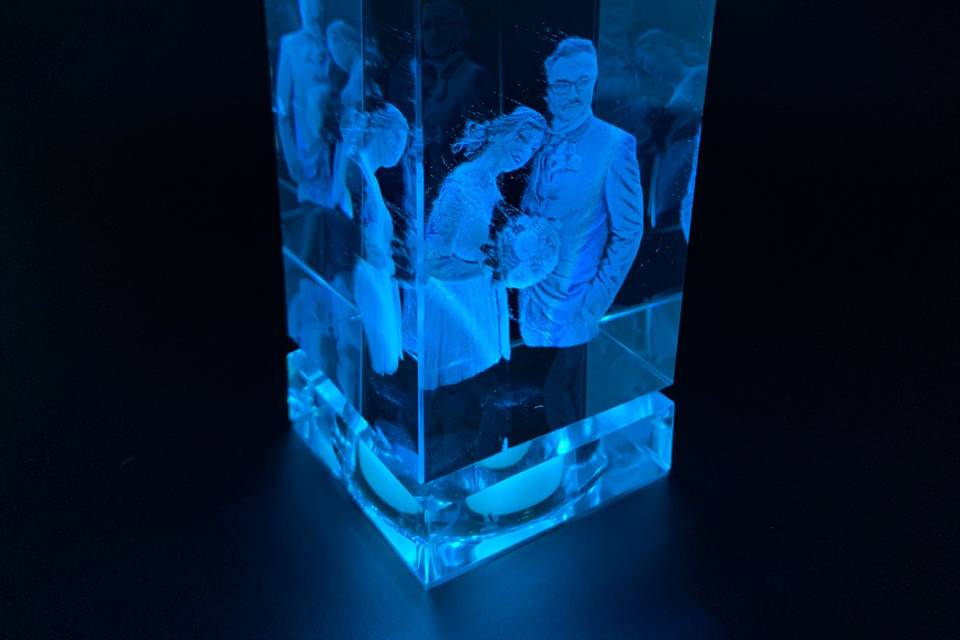 Cristallo 50x50x80 mm base led