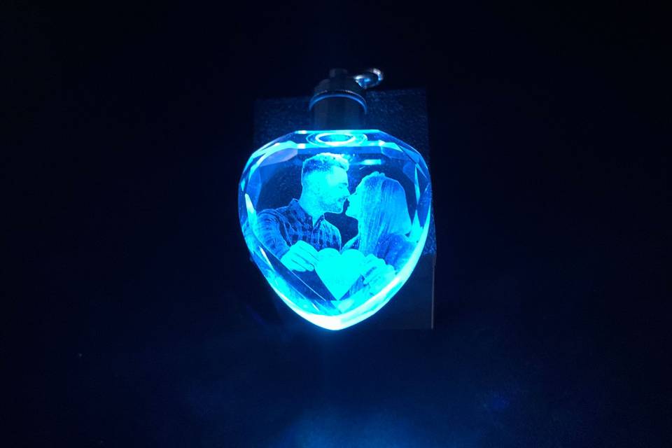 Cristallo con led portachiavi