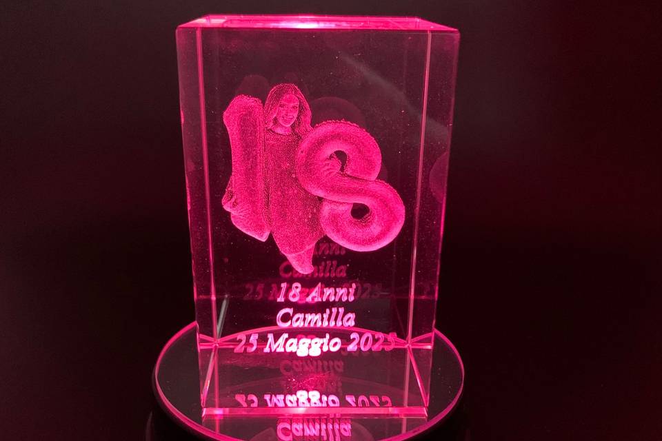 Cristallo 50x50x80 mm base led