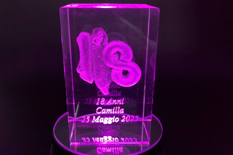 Cristallo 50x50x80 mm base led