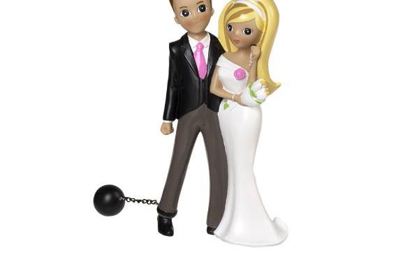 Cake Topper Sposi: Colla palla al piede (spagnoli!)