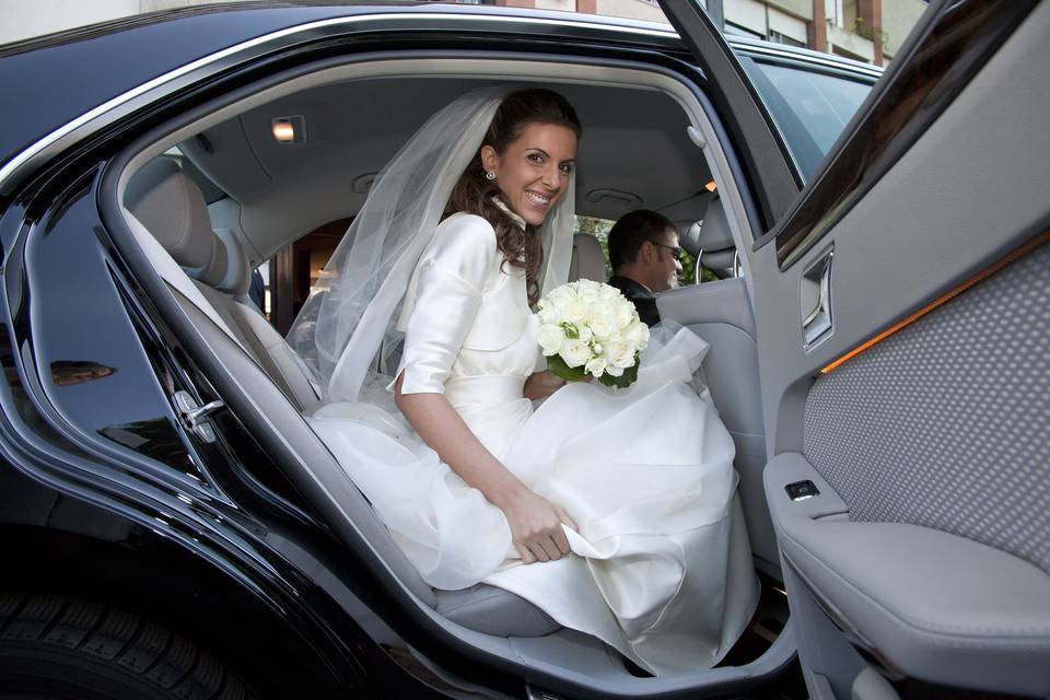 La sposa all'arrivo in chiesa