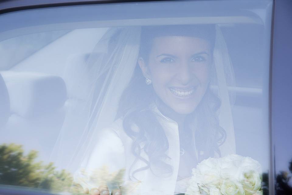 La sposa all'arrivo in chiesa