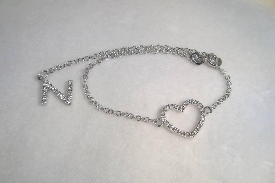 Bracciale Cuore e Iniziale