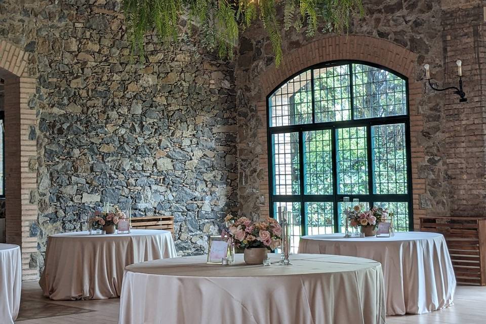 Allestimento rosa e celeste