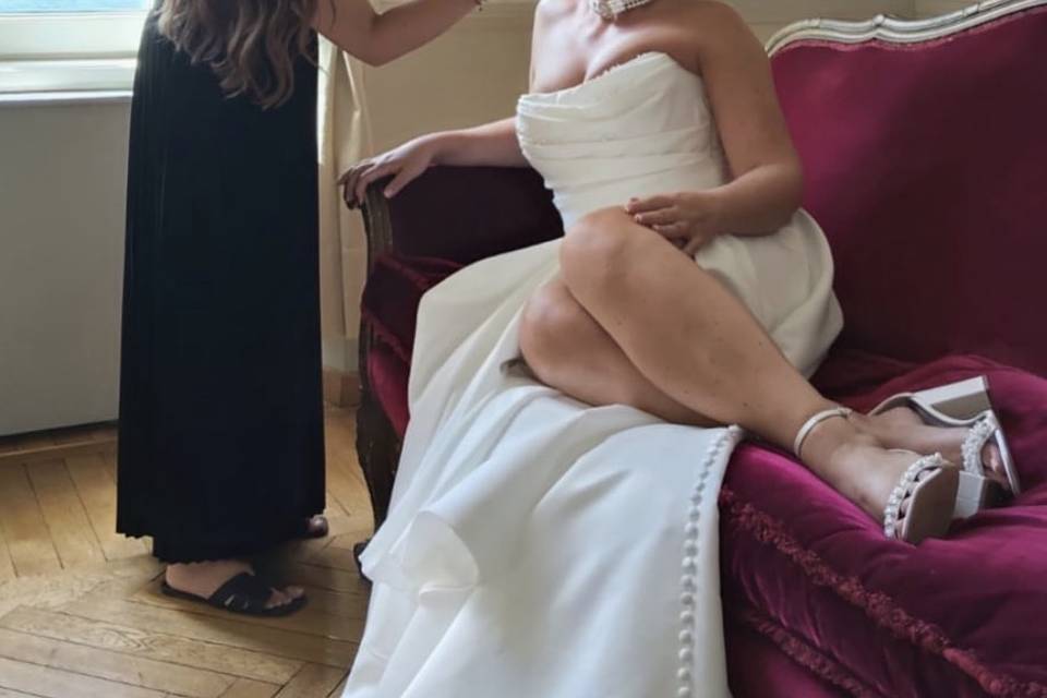 Getting the bride ready