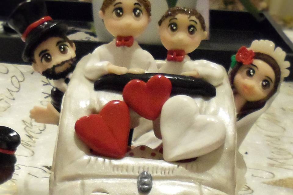 Cake topper Vespa rossa