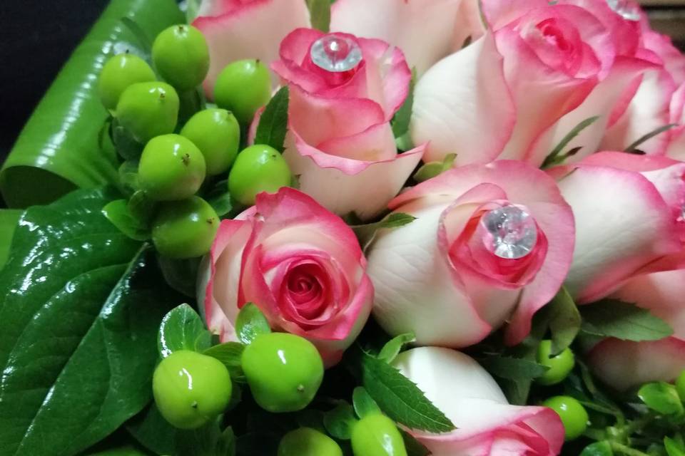 Bouquet rosa verde
