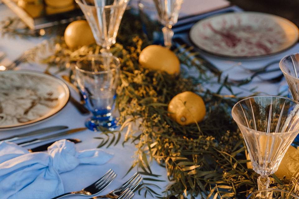 Mediterranean setting table