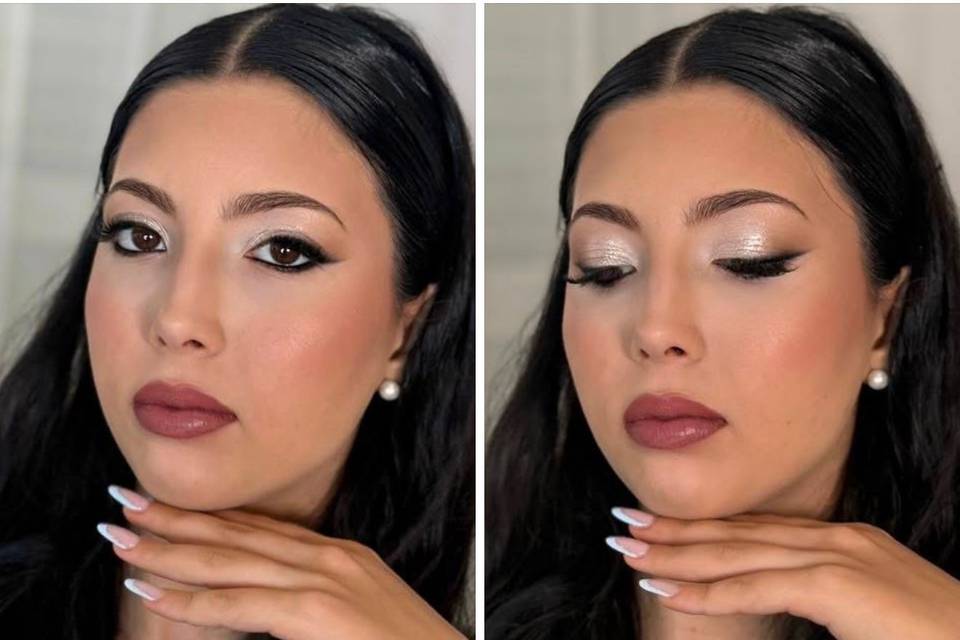 Look invitata argento e malva