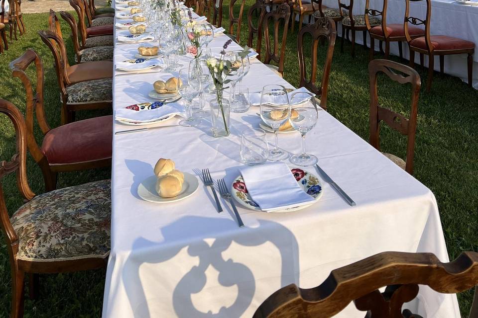 Cena matrimonio in giardino