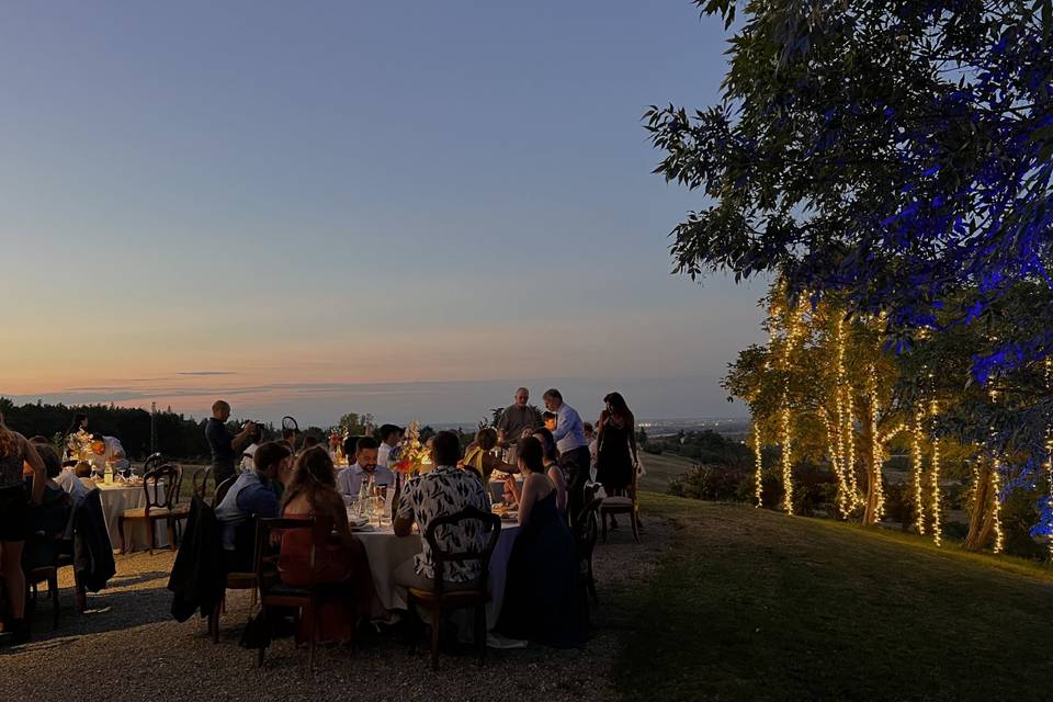 Cena matrimonio con vista