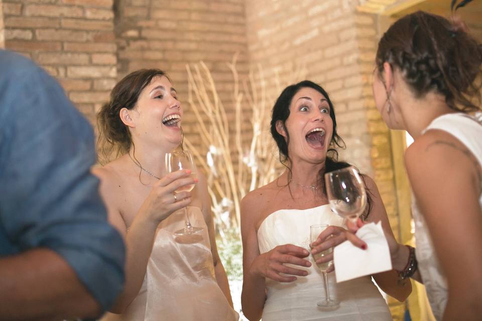 Laughing at the wedding