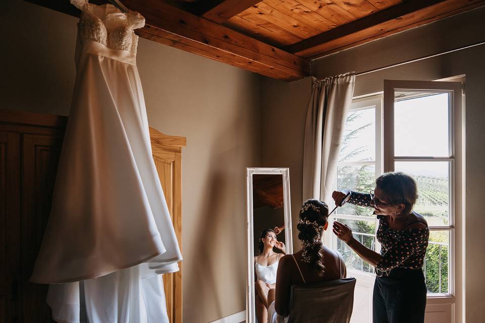 Preparazione acconciatura