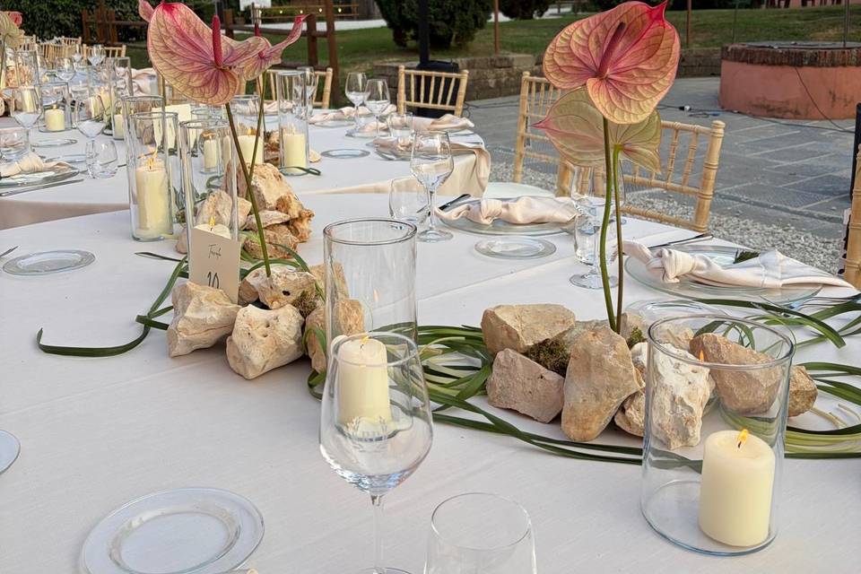 Allestimento tavoli cena