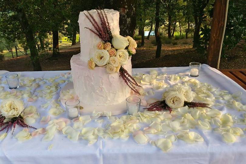 Pink wedding cake