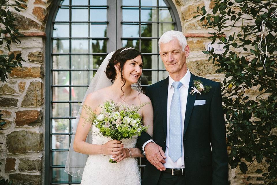 Bride and father