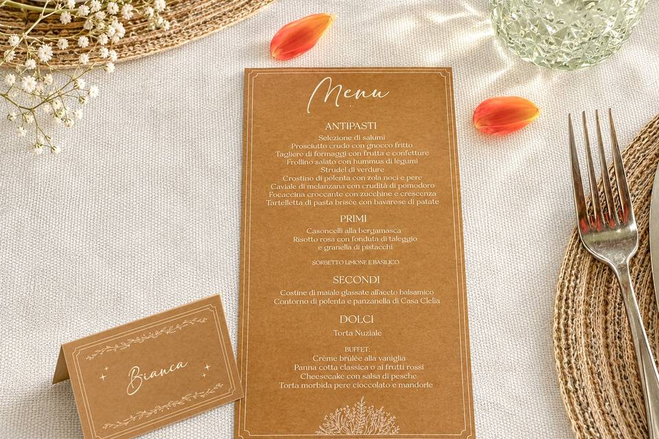 Menu e segnaposto