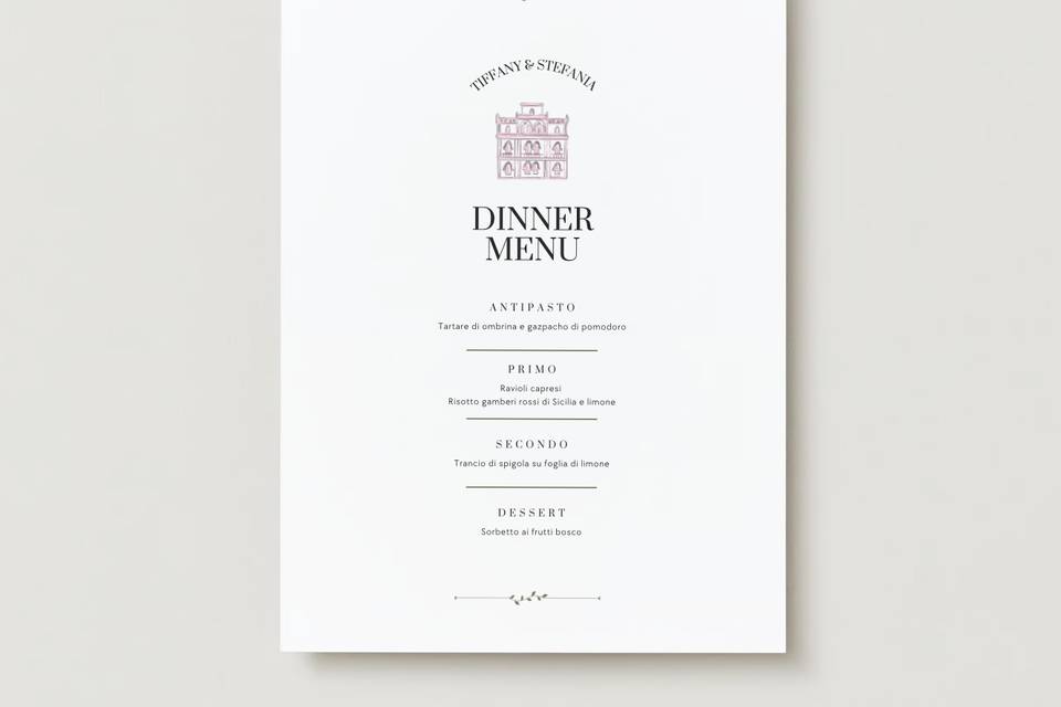 Dinner menu