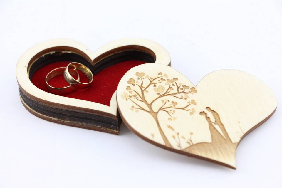 Scatole anello di legno